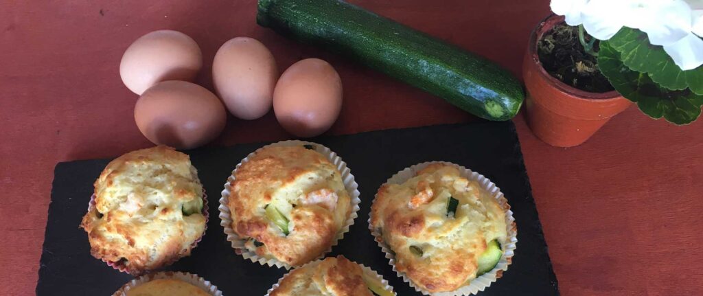 Muffin zucchine e gamberetti